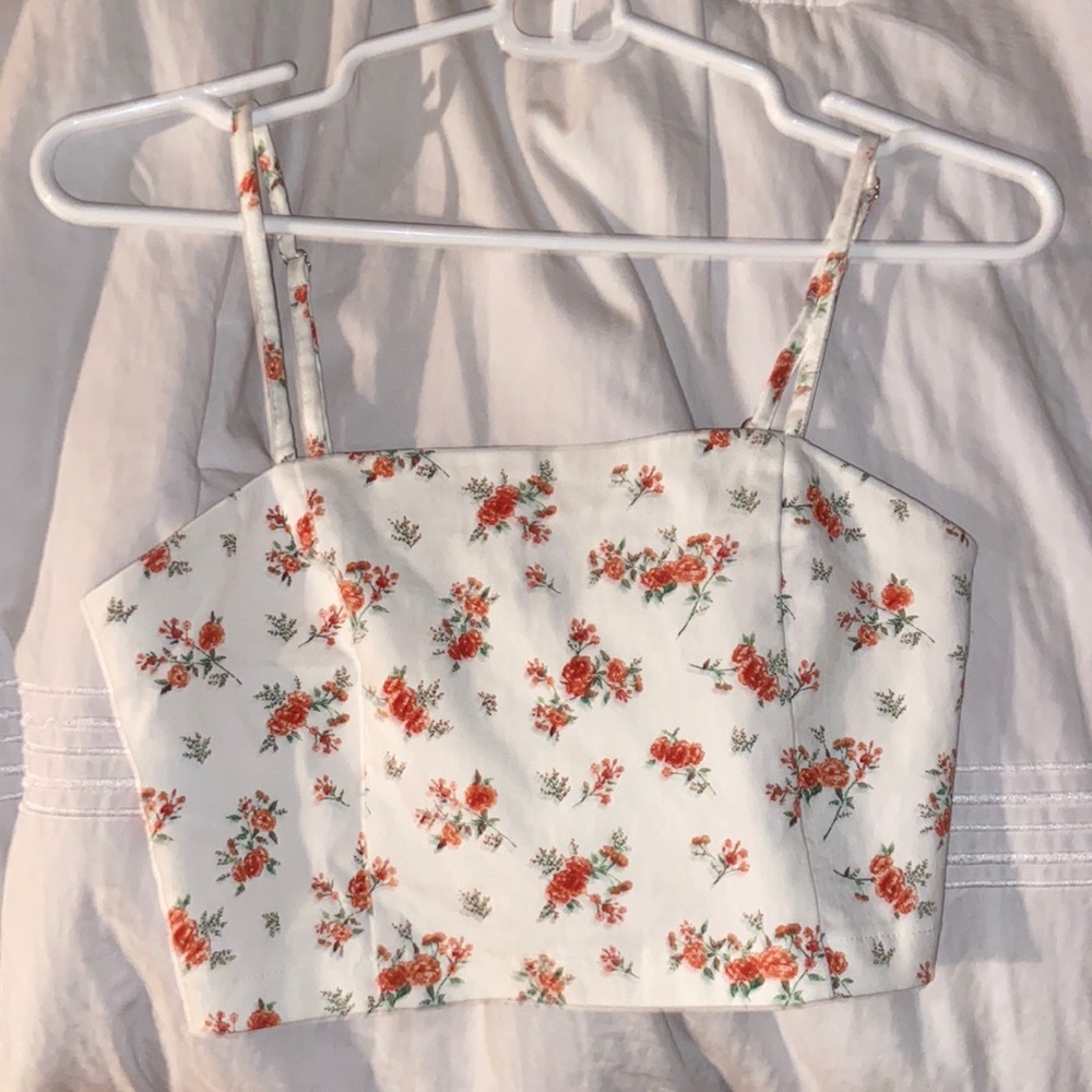 forever 21 floral cropped top